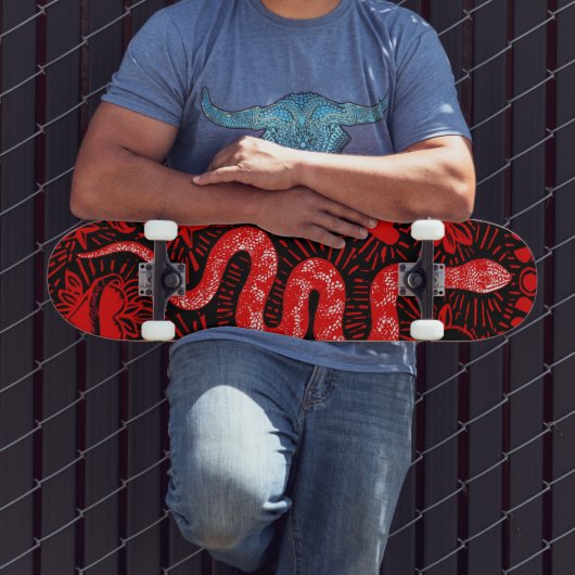 Mystieke Snake Red Skateboard (Buiten 3)