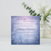 Mystieke Sneeuw Winter Uitnodiging Na Trouwen (Staand voorkant)