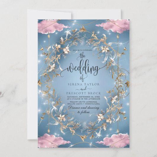 Mystieke Sparkly Sky Wedding Kaart (Voorkant)