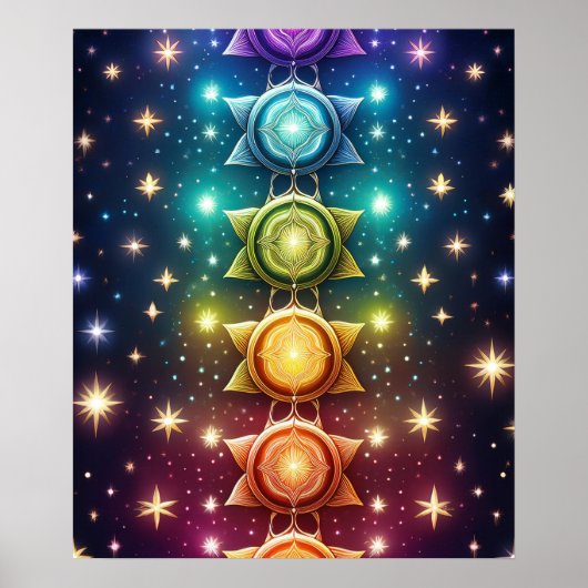 Mystieke Spirituele chakra's Poster (Voorkant)