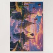 Mystieke stad in de wolken legpuzzel (Verticaal)