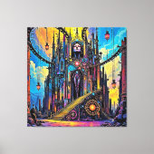 Mystieke Steampunk kathedraal Canvas Afdruk (Voorkant)