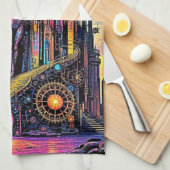 Mystieke Steampunk kathedraal Theedoek (Quarter Fold)