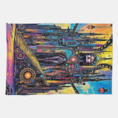 Mystieke Steampunk kathedraal Theedoek (Horizontaal)