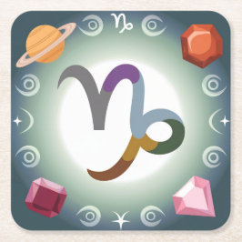 Mystieke Steenbok Zodiac Onderzetter Set