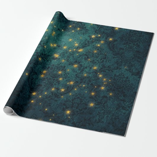Mystieke sterren cadeaupapier (Uitgerold)