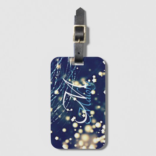 Mystieke sterren Monogram spaarpjes op maat Bagagelabel (Voorkant (verticaal))