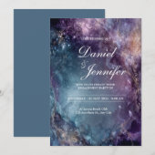 Mystieke sterrenstelsel waterverf hemelse bruiloft kaart (Voorkant / Achterkant)