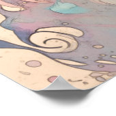 Mystieke  stijl kat kunst poster (Hoek)