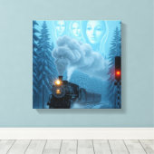 Mystieke Stoomtrein met Beschermer Canvas Afdruk (Insitu (Houten vloer))