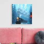 Mystieke Stoomtrein met Beschermer Canvas Afdruk (Insitu (Woonkamer))