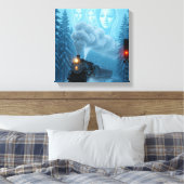 Mystieke Stoomtrein met Beschermer Canvas Afdruk (Insitu (Slaapkamer))