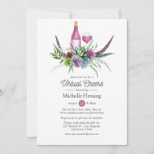 Mystieke Succulente Wijn Virtuele Bruidsborrel Kaart (Voorkant)