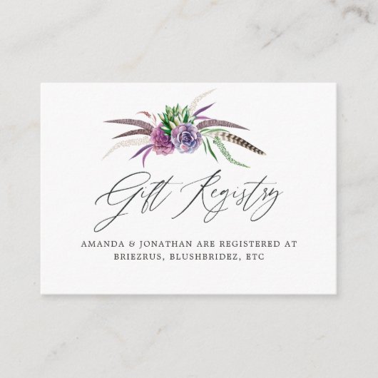 Mystieke Succulenten Bruidsfeest Uitstalling Informatiekaartje (Voorkant)