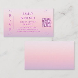 Mystieke Sunset Roze Budget QR Code RSVP Informatiekaartje