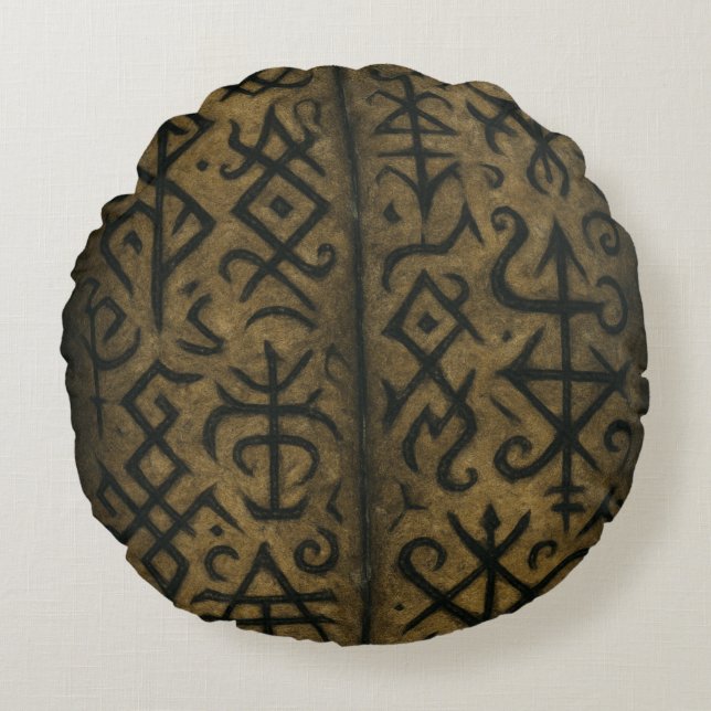 Mystieke Symbolen & Donkere Occulte Gooi Kussens (Voorkant)