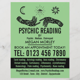 Mystieke symbolen, psychische lezing Adverteren Flyer