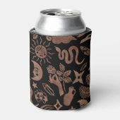 Mystieke symbolen: slang, zon, maan. blikjeskoeler (Blikje Voorkant)