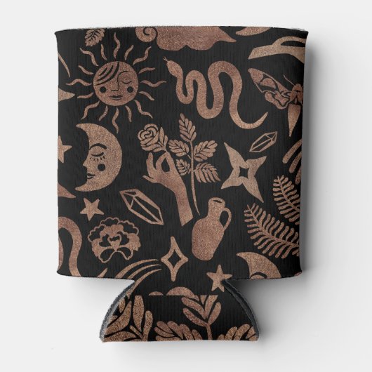 Mystieke symbolen: slang, zon, maan. blikjeskoeler (Voorkant)