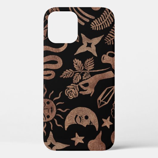 Mystieke symbolen: slang, zon, maan. Case-Mate iPhone case (Achterkant)