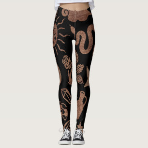 Mystieke symbolen: slang, zon, maan. leggings