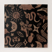 Mystieke symbolen: slang, zon, maan. legpuzzel (Verticaal)