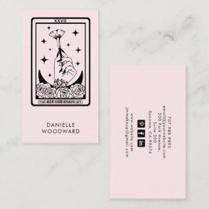 Mystieke Tarot Estheetiker Branding Roze Visitekaartje