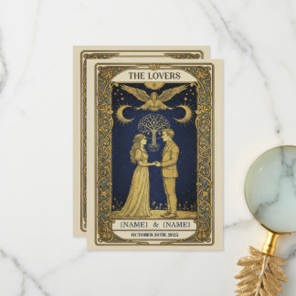 Mystieke Tarot Huwelijksuitnodiging – Op maat gema Bedankkaart