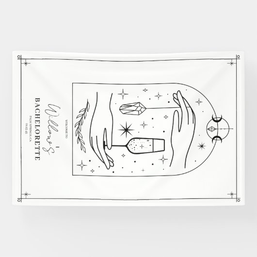 Mystieke Tarot Kaart vrijgezellenfeest Spandoek (Horizontaal)