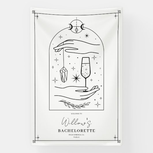 Mystieke Tarot Kaart vrijgezellenfeest Spandoek (Verticaal)