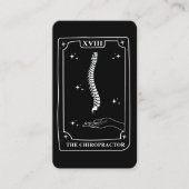 Mystieke Tarot Kaart Zwart-wit Chiropractor Visitekaartje (Voorkant)