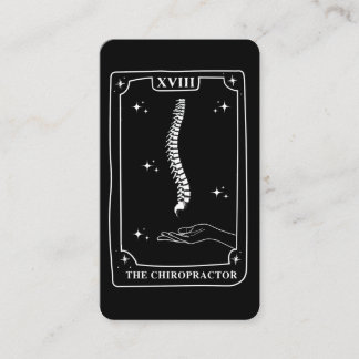 Mystieke Tarot Kaart Zwart-wit Chiropractor Visitekaartje