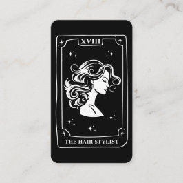 Mystieke Tarot Kaart Zwart-wit Haar Stylist Visitekaartje