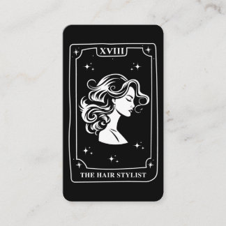Mystieke Tarot Kaart Zwart-wit Haar Stylist Visitekaartje