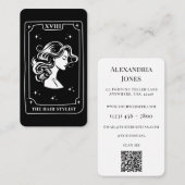 Mystieke Tarot Kaart Zwart-wit Haar Stylist Visitekaartje (Voorkant / Achterkant)