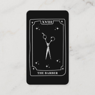 Mystieke Tarot Kaart Zwart Wit Schaar Barber Visitekaartje