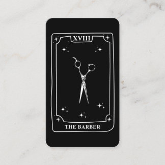 Mystieke Tarot Kaart Zwart Wit Schaar Barber Visitekaartje