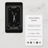Mystieke Tarot Kaart Zwart Wit Schaar Barber Visitekaartje (Voorkant / Achterkant)