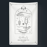 Mystieke Tarotkaart Bachelorette Feest Spandoek<br><div class="desc">Dit ontwerp heeft een mystieke tarotkaart ontwerp met moderne lettertypen. Bekijk de hele collectie voor meer bijpassende items!</div>