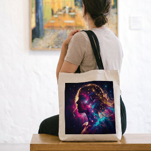 Mystieke Tarotkaart Kosmische Maan Dame Tote Bag