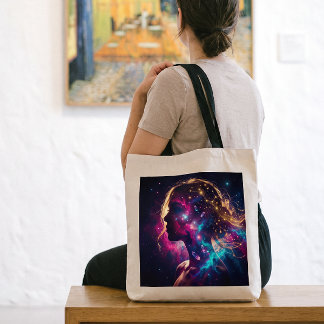 Mystieke Tarotkaart Kosmische Maan Dame Tote Bag