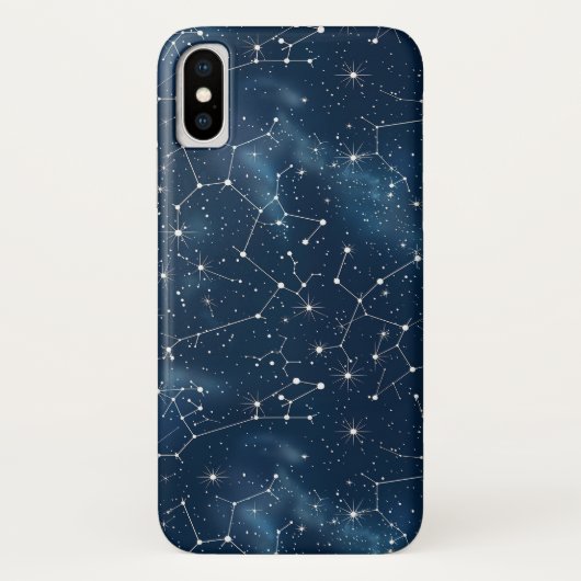 Mystieke Teal Witte Kosmische Sterren Nevel Case-Mate iPhone Case (Achterkant)
