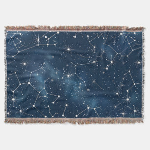 Mystieke Teal Witte Kosmische Sterren Nevel Deken