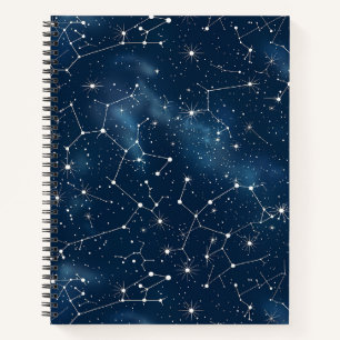 Mystieke Teal Witte Kosmische Sterren Nevel Notitieboek