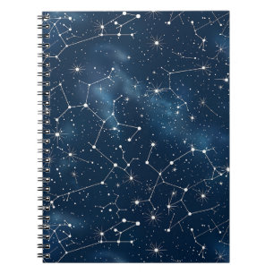 Mystieke Teal Witte Kosmische Sterren Nevel Notitieboek