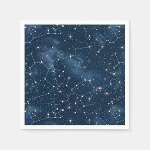 Mystieke Teal Witte Kosmische Sterren Nevel Servet