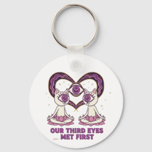 Mystieke Third eye katten gepersonaliseerd spiritu Sleutelhanger