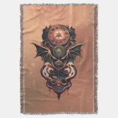 Mystieke tijdreizen met vleugels, steampunk horlog deken (Voorkant Verticaal)