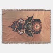 Mystieke tijdreizen met vleugels, steampunk horlog deken (Voorkant)