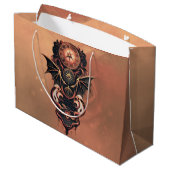 Mystieke tijdreizen met vleugels, steampunk horlog groot cadeauzakje (Achterkant Gekanteld)